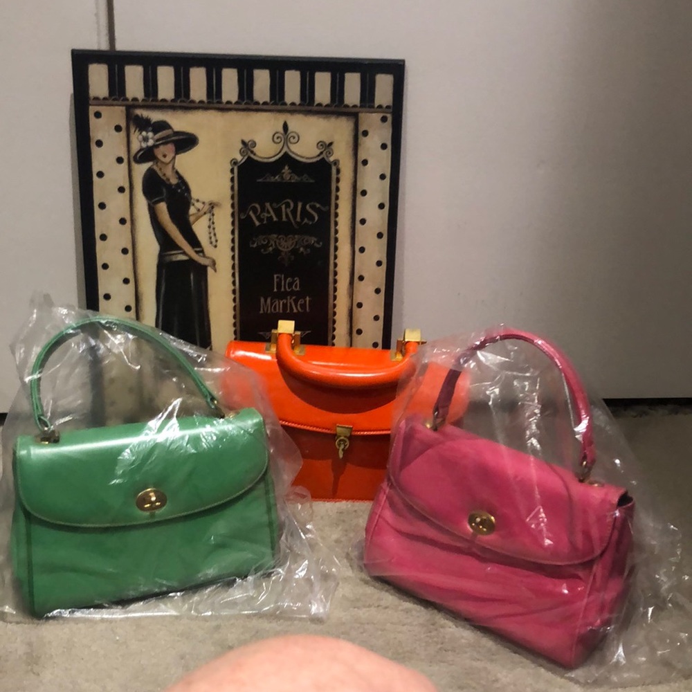Mini pocketbooks found in grandma’s closet  for a pop of color!!